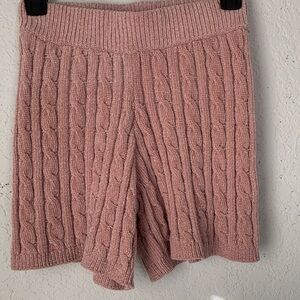 Hazel Moon Cozy Pink Cable Knit Women Shorts Size S